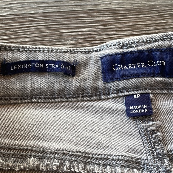 Charter Club Lexington Straight Light Gray Denim Jeans Size 4P - Picture 8 of 14